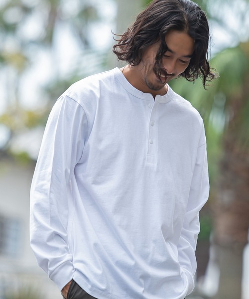 『JEMORGAN LONG JOHNS/ジェーイーモーガンロングジョーンズ』 天竺ヘンリーネック長袖Tシャツ（Tシャツ/カットソー）｜JEMORGAN（ジェーイーモーガン）