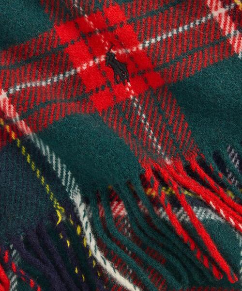 新品♪ポロラルフローレン マフラー チェック ホースマーク ウール フリンジ 新品♪ポロラルフローレン マフラー チェック ホースマーク