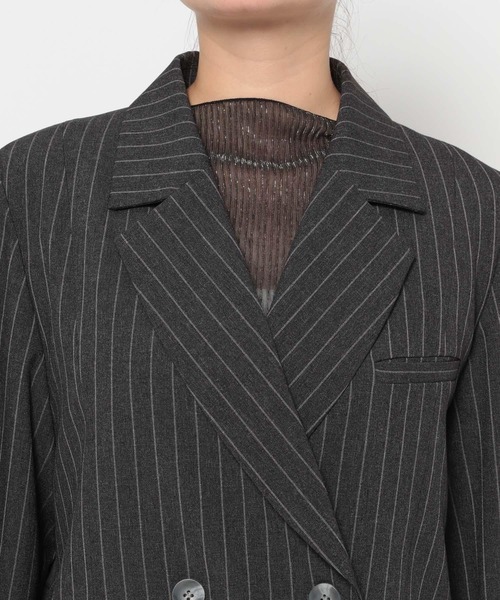 HARE(ハレ)の「ストライプドッキングジャケット(HARE)(テーラードジャケット・レディース・グレー/ブラック・FREE)」の16枚目の写真