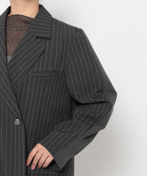 HARE(ハレ)の「ストライプドッキングジャケット(HARE)(テーラードジャケット・レディース・グレー/ブラック・FREE)」の17枚目の写真