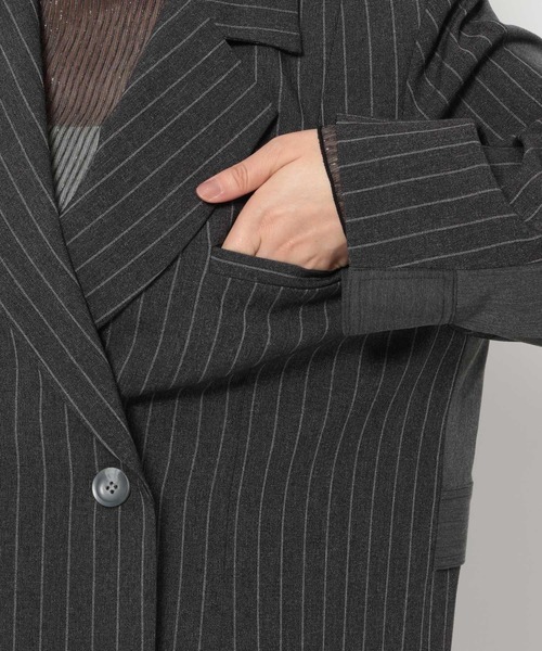 HARE(ハレ)の「ストライプドッキングジャケット(HARE)(テーラードジャケット・レディース・グレー/ブラック・FREE)」の20枚目の写真