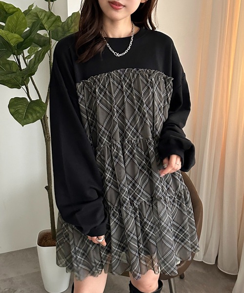 apres jour mignon(アプレジュールミニョン)の「チュールティアード裏毛スウェット【ZOZOTOWN限定アイテム】(スウェット・レディース・ブラック系その他/ブラック/ブラック系その他2・フリー/X-LARGE)」の21枚目の写真