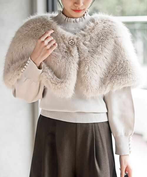 №223 立体ローズファーマフラー♡ティペット №223 立体ローズファーマフラー♡ティペット