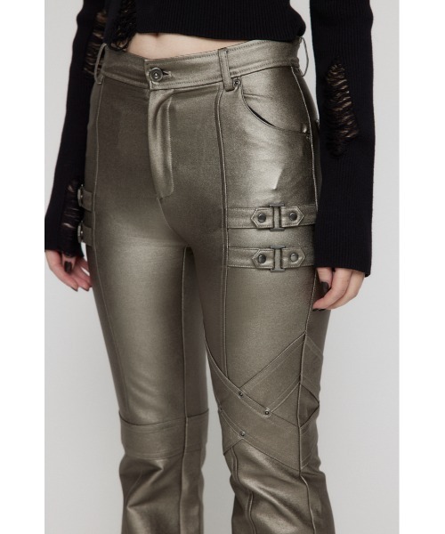 LAGUA GEM(ラグアジェム)の「BELT LUSTER フレアパンツ(スラックス・レディース・ライトブラック/ベージュ・X-SMALL/SMALL/MEDIUM)」の9枚目の写真