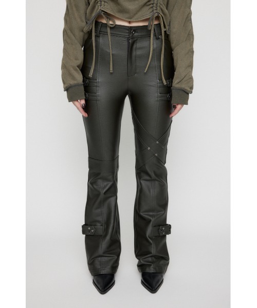 LAGUA GEM(ラグアジェム)の「BELT LUSTER フレアパンツ(スラックス・レディース・ライトブラック/ベージュ・X-SMALL/SMALL/MEDIUM)」の3枚目の写真