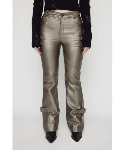 LAGUA GEM(ラグアジェム)の「BELT LUSTER フレアパンツ(スラックス・レディース・ライトブラック/ベージュ・X-SMALL/SMALL/MEDIUM)」の5枚目の写真