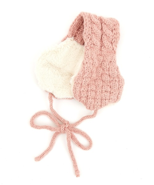 an meets zakka リブニット×モコモコファーコンビイヤーマフ / 耳当て