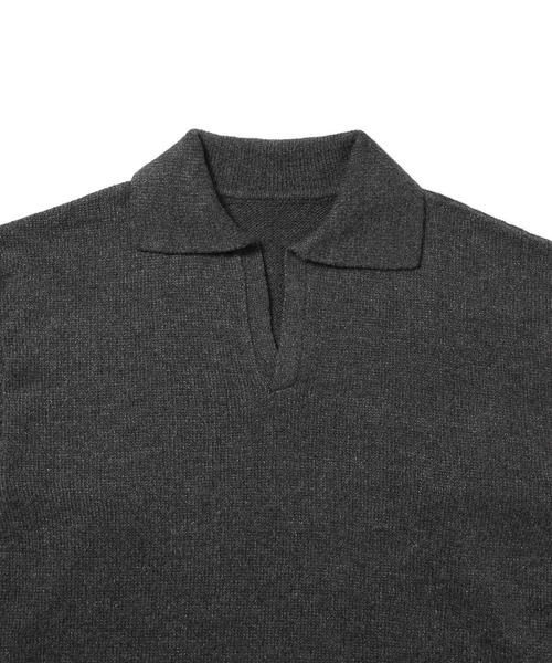 JUNRED（ジュンレッド）の「【一部店舗限定】スキッパーニットプルオーバー（ニット/セーター・メンズ・ライトグレー/ブラック/チャコールグレー・S/M/L）」の11枚目の写真