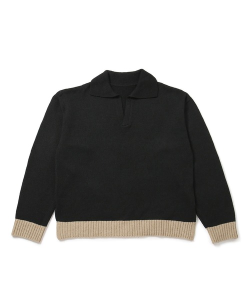 JUNRED（ジュンレッド）の「【一部店舗限定】スキッパーニットプルオーバー（ニット/セーター・メンズ・ライトグレー/ブラック/チャコールグレー・S/M/L）」の7枚目の写真