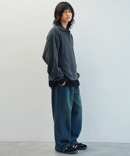 JUNRED（ジュンレッド）の「【一部店舗限定】スキッパーニットプルオーバー（ニット/セーター・メンズ・ライトグレー/ブラック/チャコールグレー・S/M/L）」の21枚目の写真