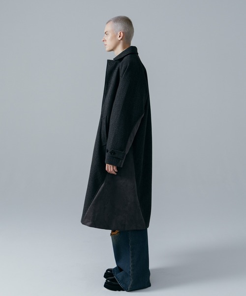 ajouter flow(アジューテフロー)の「【ajouter flow】switching long soutien collar coat(ステンカラーコート・メンズ・ブラック/チャコールグレー・L/M)」の22枚目の写真
