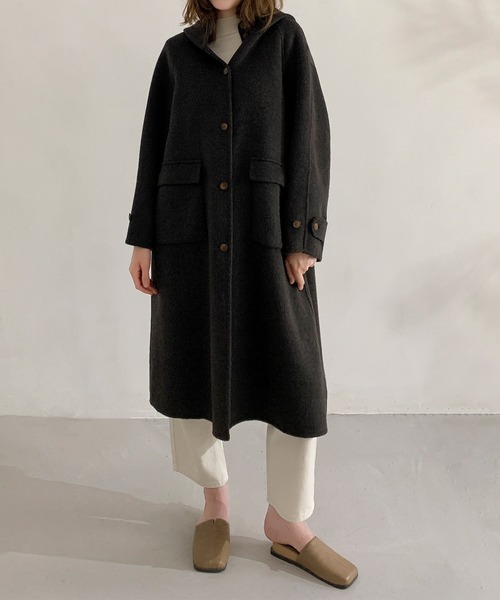 カジュアルラグジュアリー ウールフードコート（その他アウター