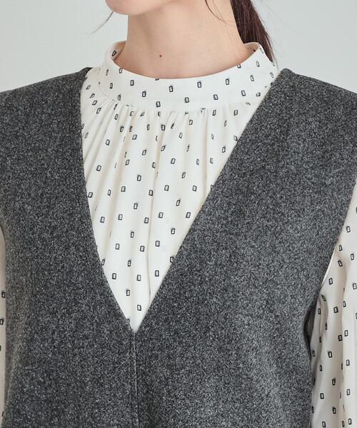 SHOO・LA・RUE(シューラルー)の「◆大人上品な ウール調Vネックジャンドレ(ワンピース・レディース・チャコールグレー/ブラック系7/ブラック・01/02/03/04)」の21枚目の写真