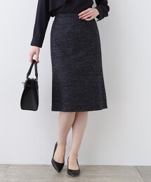 【洗える】ストレッチツィ―ドセミフレアスカート
