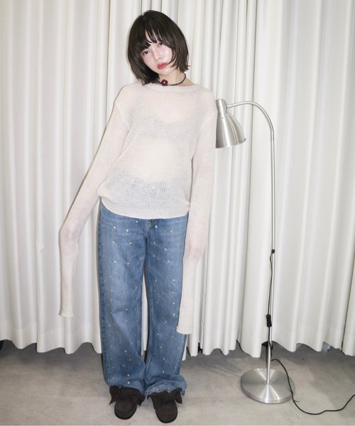 musubore（ムスボレ）の「【 select 】red flower bees choker / フラワービーズチョーカー（チョーカー・レディース・シルバー・FREE）」の5枚目の写真