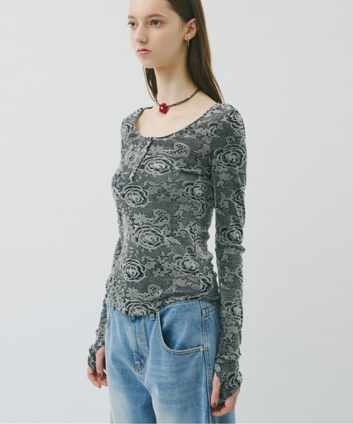 musubore（ムスボレ）の「【 select 】red flower bees choker / フラワービーズチョーカー（チョーカー・レディース・シルバー・FREE）」の9枚目の写真