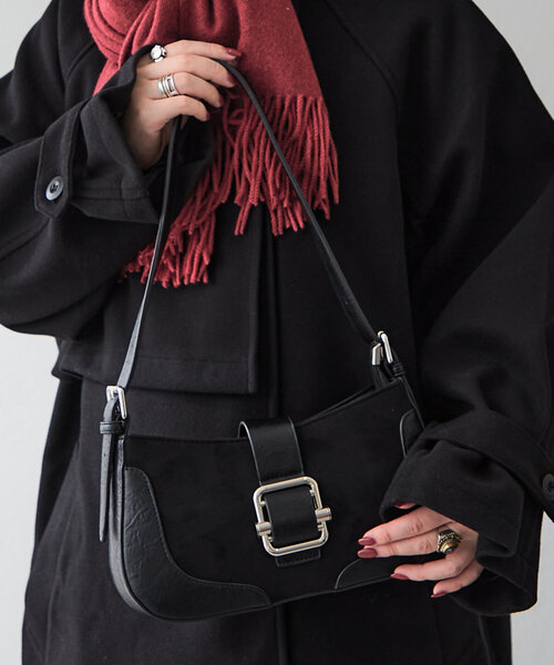 Mavie..7(メヴィセットゥ)の「【Mavie..7】異素材ショルダーBAG(ショルダーバッグ・レディース・ボルドー/ブラック・FREE)」の5枚目の写真