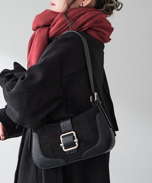 Mavie..7(メヴィセットゥ)の「【Mavie..7】異素材ショルダーBAG(ショルダーバッグ・レディース・ボルドー/ブラック・FREE)」の6枚目の写真