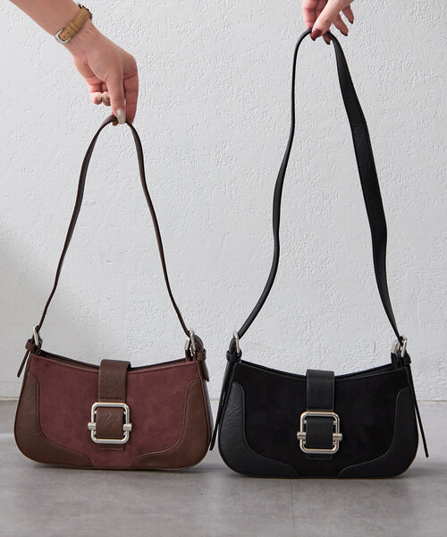 Mavie..7(メヴィセットゥ)の「【Mavie..7】異素材ショルダーBAG(ショルダーバッグ・レディース・ボルドー/ブラック・FREE)」の16枚目の写真