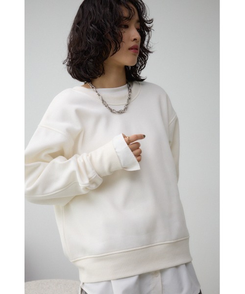 AZUL by moussy(アズールバイマウジー)の「ルーズスウェットトップス(スウェット・レディース・ブラック/アイボリー/グレー・FREE)」の5枚目の写真