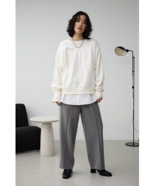 AZUL by moussy(アズールバイマウジー)の「ルーズスウェットトップス(スウェット・レディース・ブラック/アイボリー/グレー・FREE)」の6枚目の写真