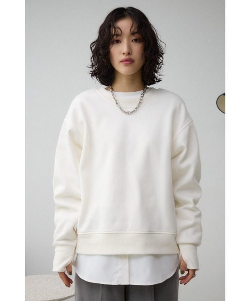 AZUL by moussy(アズールバイマウジー)の「ルーズスウェットトップス(スウェット・レディース・ブラック/アイボリー/グレー・FREE)」の7枚目の写真