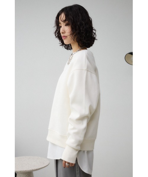 AZUL by moussy(アズールバイマウジー)の「ルーズスウェットトップス(スウェット・レディース・ブラック/アイボリー/グレー・FREE)」の8枚目の写真
