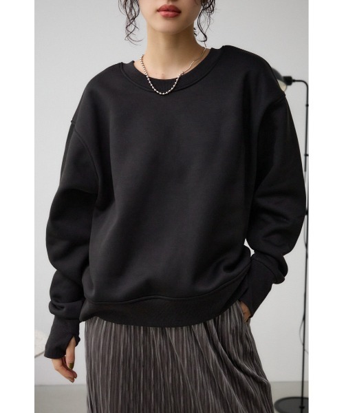 AZUL by moussy(アズールバイマウジー)の「ルーズスウェットトップス(スウェット・レディース・ブラック/アイボリー/グレー・FREE)」の17枚目の写真