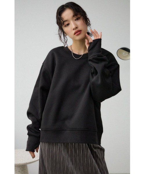 AZUL by moussy(アズールバイマウジー)の「ルーズスウェットトップス(スウェット・レディース・ブラック/アイボリー/グレー・FREE)」の18枚目の写真
