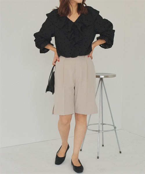 titivate(ティティベイト)の「ストレートシルエットハーフパンツ(その他パンツ・レディース・ブラック/ライトカーキ/ライトベージュ・L/M/S/MT)」の19枚目の写真