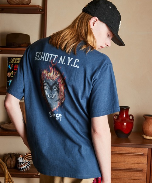 Schott ショット T-SHIRT FIREWOLF ファイアウルフ 半袖Tシャツ T-SHIRT FIREWOLF/ファイアーウルフ Tシャツ | Schott（ショット