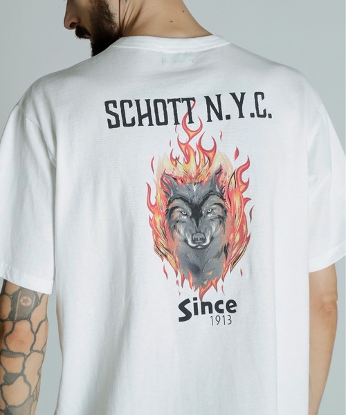 Schott ショット T-SHIRT FIREWOLF ファイアウルフ 半袖Tシャツ Schott/ショット/T-SHIRT FIREWOLF/Tシャツ ファイアウルフ（T