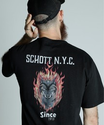 schott(�V���b�g)��Schott/�V���b�g/T-SHIRT FIREWOLF/T�V���c �t�@�C�A�E���t(T�V���c/�J�b�g�\�[)