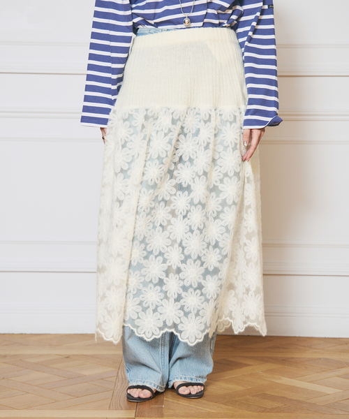IENA LA BOUCLE Brocheレーススカート（スカート）｜IENA LA BOUCLE（イエナラブークル）