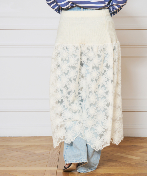 IENA LA BOUCLE Brocheレーススカート（スカート）｜IENA LA BOUCLE（イエナラブークル）