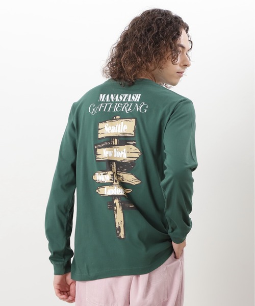 MANASTASH(マナスタッシュ)の「MANASTASH/マナスタッシュ/ L/S TEE CAMPERS GATHERING(Tシャツ/カットソー・メンズ・ホワイト/ダークグリーン/ブラック・XL/M/S/L)」の17枚目の写真