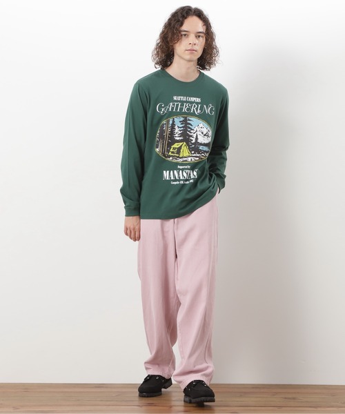 MANASTASH(マナスタッシュ)の「MANASTASH/マナスタッシュ/ L/S TEE CAMPERS GATHERING(Tシャツ/カットソー・メンズ・ホワイト/ダークグリーン/ブラック・XL/M/S/L)」の18枚目の写真