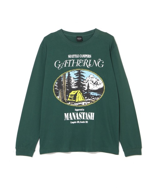 MANASTASH(マナスタッシュ)の「MANASTASH/マナスタッシュ/ L/S TEE CAMPERS GATHERING(Tシャツ/カットソー・メンズ・ホワイト/ダークグリーン/ブラック・XL/M/S/L)」の20枚目の写真