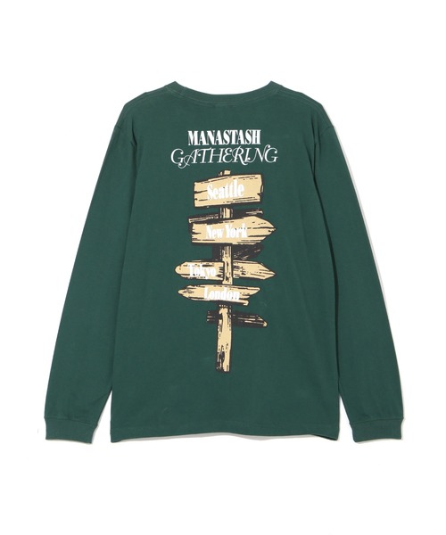 MANASTASH(マナスタッシュ)の「MANASTASH/マナスタッシュ/ L/S TEE CAMPERS GATHERING(Tシャツ/カットソー・メンズ・ホワイト/ダークグリーン/ブラック・XL/M/S/L)」の21枚目の写真