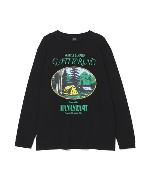 MANASTASH(マナスタッシュ)の「MANASTASH/マナスタッシュ/ L/S TEE CAMPERS GATHERING(Tシャツ/カットソー・メンズ・ホワイト/ダークグリーン/ブラック・XL/M/S/L)」の22枚目の写真