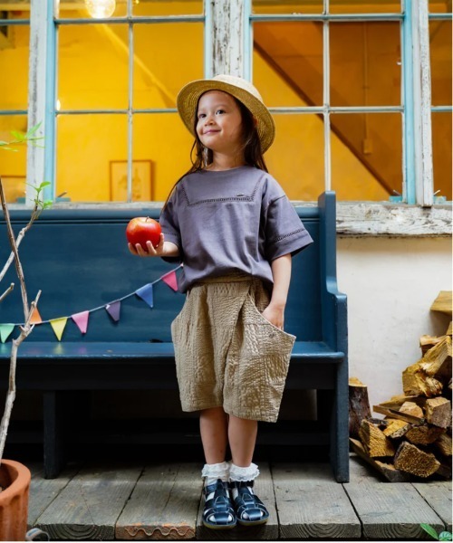 FITH(フィス)の「Patchwork Assymetry Pants(その他パンツ・キッズ・ベージュ/ブラック・120/110)」の2枚目の写真