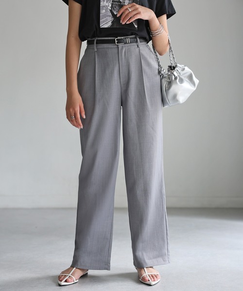 セール】ハイウエストタックワイドパンツ（スラックス）｜Riberry