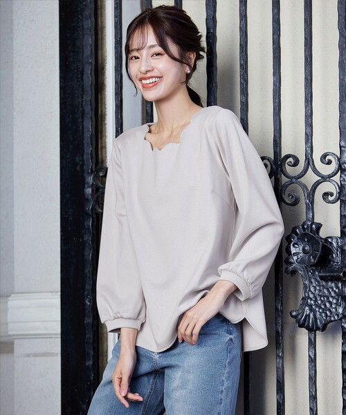 スカラップカットソー（Tシャツ/カットソー）｜Tiaclasse（ティア 