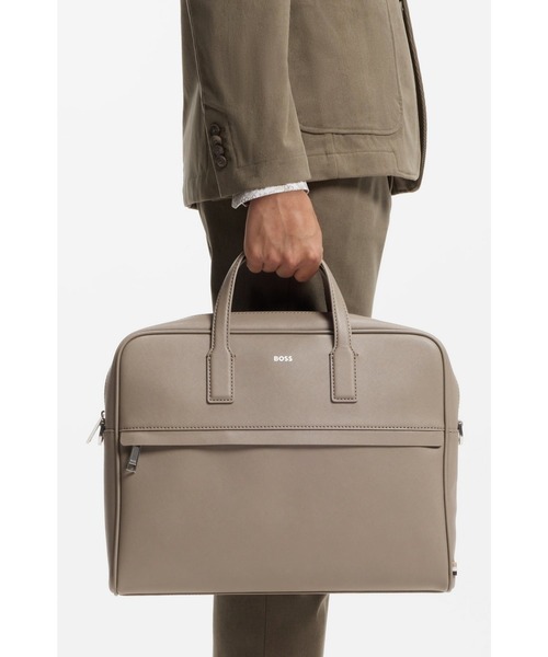 BOSS(ボス)の「ストラクチャード ドキュメントケース レタリングロゴ(ビジネスバッグ・メンズ・ベージュ/ブラック・ONESIZE)」の6枚目の写真