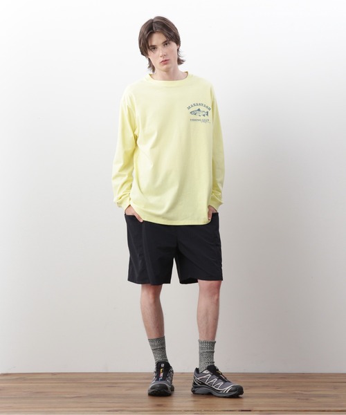 MANASTASH（マナスタッシュ）の「MANASTASH/マナスタッシュ/CiTee L/S TEE LURE/シティロンT ルアー（Tシャツ/カットソー・メンズ・レモンイエロー/ホワイト/ブラック・XL/L/M/S）」の9枚目の写真