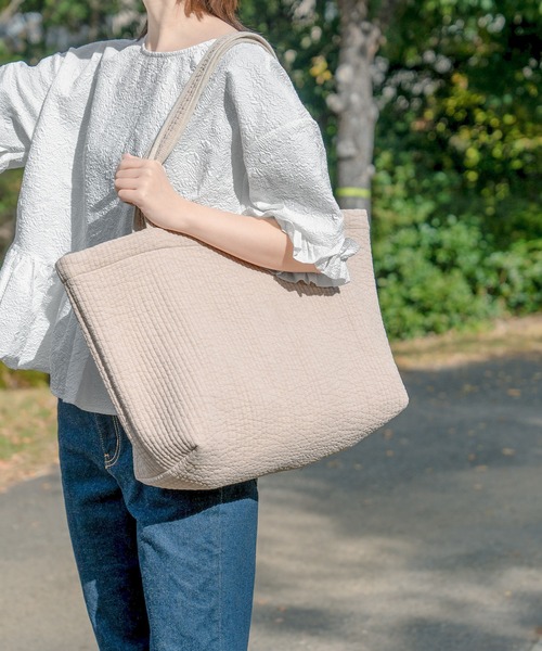MKD.ZAKKA(エムケーディーザッカ)の「ヌビトートバッグ(トートバッグ・レディース・グレー/アイボリー/チャコール/ベージュ・FREE)」の5枚目の写真