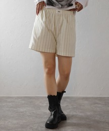 center label striped half pants / センターラベルストライプハーフパンツ