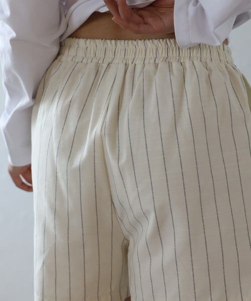 パンツ Stripe Half Pants center label striped half pants / センターラベルストライプ