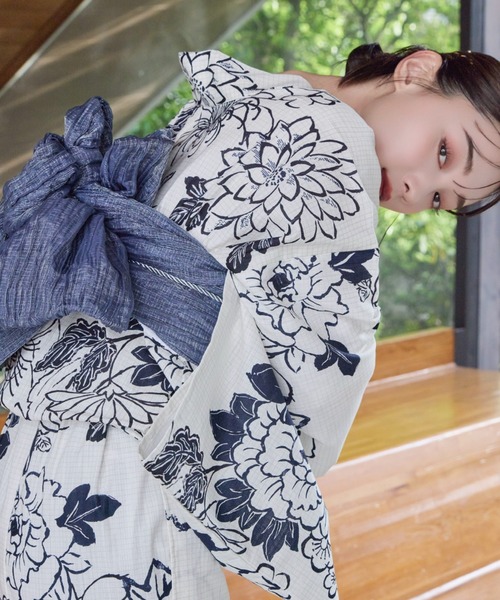 hinari × utatane浴衣セット 牡丹　ボルドー　新品未使用 セール】hinari × utatane浴衣セット 牡丹（浴衣）｜hinari