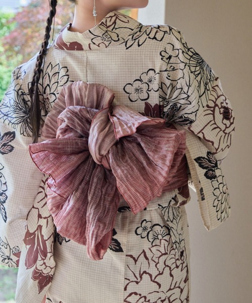 hinari × utatane浴衣セット 牡丹　ボルドー　新品未使用 セール】hinari × utatane浴衣セット 牡丹（浴衣）｜hinari